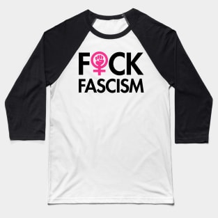 FCK Fascism - censored - black and hot pink Baseball T-Shirt